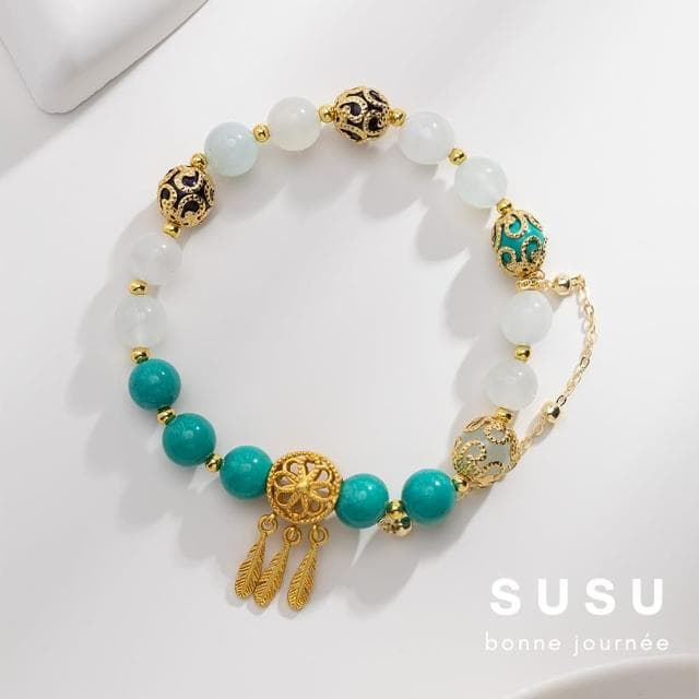 【SU SU】翠竹水晶手鍊(綠松石 海藍寶 紫水晶 事業運 招財 轉運 能量 防小人 送禮 推薦)