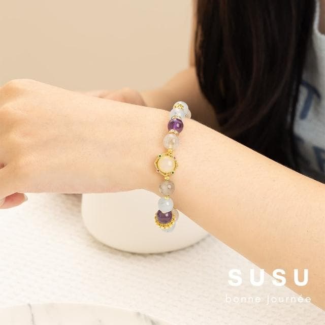 【SU SU】雲海水晶手鍊(月光石 海藍寶 紫水晶 事業運 招財 轉運 能量 防小人 送禮 推薦)