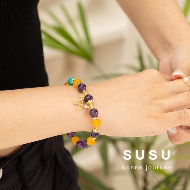 【SU SU】花樣水晶手鍊(紫水晶 綠松石 黃玉髓 事業運 招財 轉運 能量 防小人 送禮 推薦)