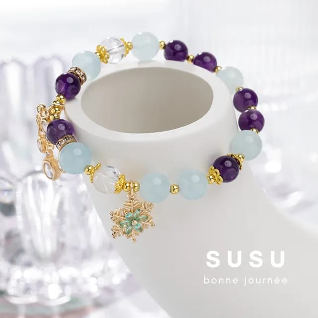 【SU SU】星河水晶手鍊(紫水晶 白水晶 海藍寶 事業運 招財 轉運 能量 防小人 送禮 推薦)