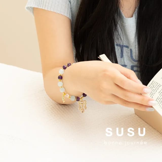 【SU SU】星河水晶手鍊(紫水晶 白水晶 海藍寶 事業運 招財 轉運 能量 防小人 送禮 推薦)
