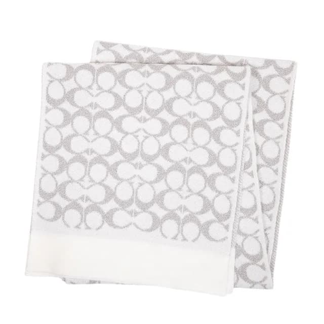 【COACH】C LOGO 金蔥雙面羊毛針織圍巾(多色任選)