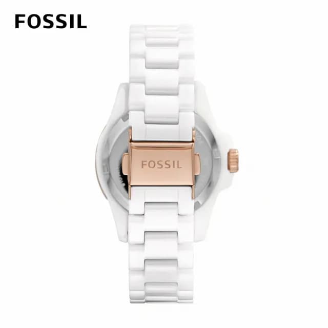 【FOSSIL 官方旗艦館】FB-01系列 清新水鬼女錶 陶瓷錶帶 手錶 35MM(2色可選)