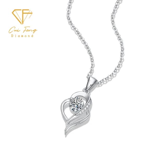 【CF鑽飾】項鍊 莫桑鑽《心弦》(50分 雙11限定 鑽石 項鏈 聖誕 交換禮物求婚 生日)