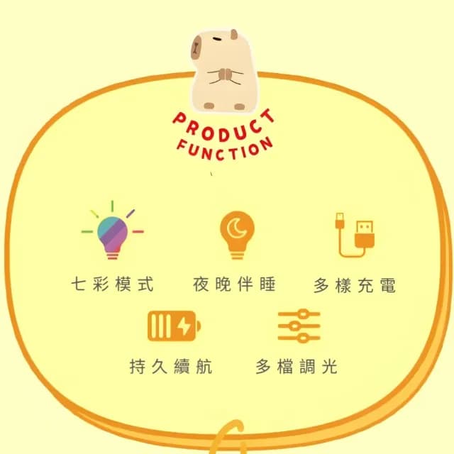 【可愛療癒】卡皮巴拉花朵拍拍燈(荷花 雛菊 水豚君 矽膠燈 床頭燈 氛圍燈 臥室 辦公室 交換禮物 小夜燈)