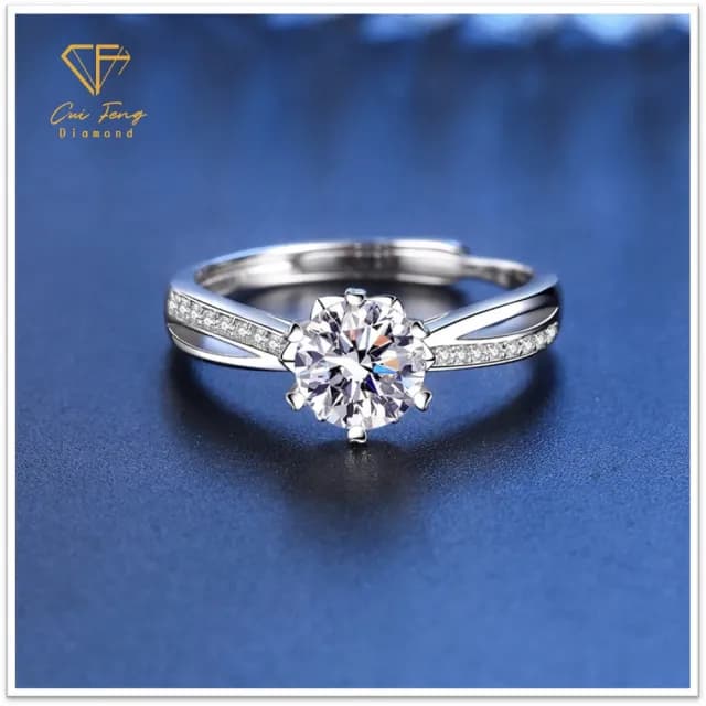 【CF鑽飾】戒指 莫桑鑽《永恆》(1克拉 雙11限定 女戒 鑽戒 聖誕 交換禮物 求婚 生日)