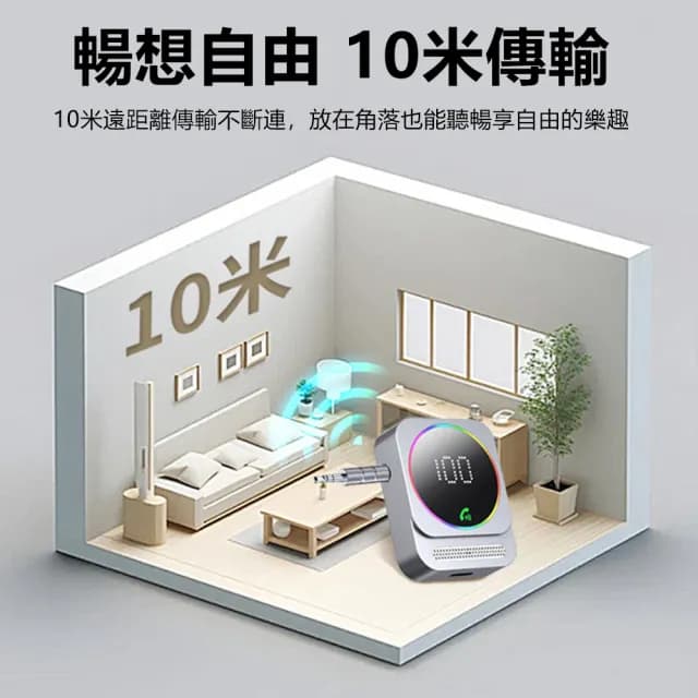 【Nil】J48 AUX車載音頻接收器 藍牙5.3 通用立體無線適配器 車家兩用 手機平板電腦音響發射器