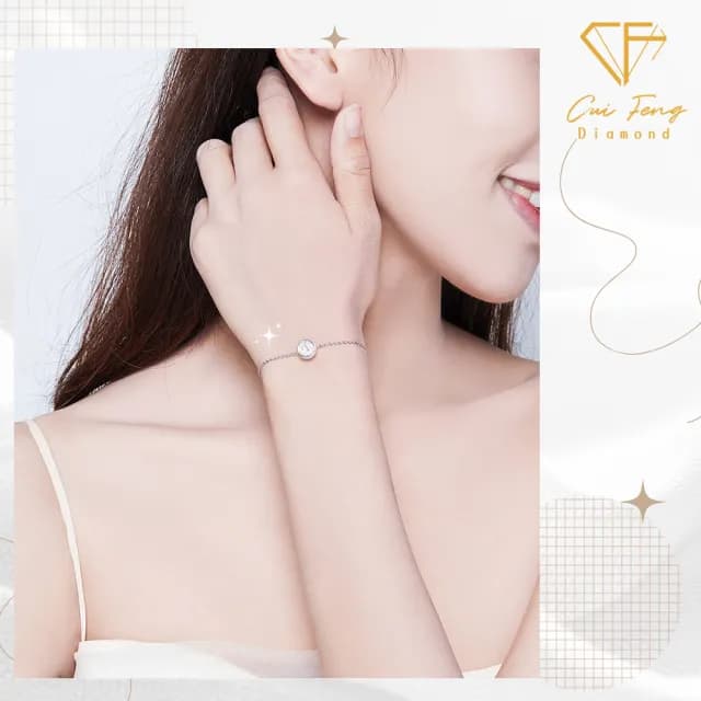 【CF鑽飾】手鍊 莫桑鑽《泡泡款》(1克拉 七夕 情人節鑽石手鏈 禮物送禮 求婚 生日)