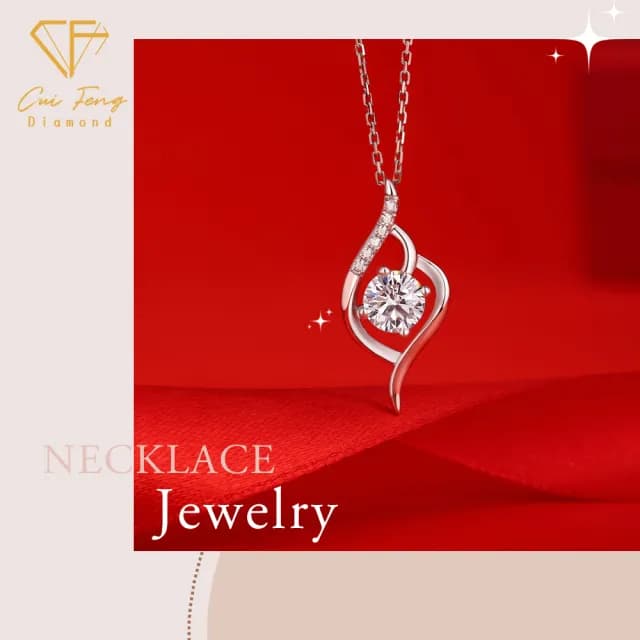 【CF鑽飾】項鍊 莫桑鑽《一見傾城》(1克拉 雙11限定 鑽石 項鏈 聖誕 交換禮物 求婚  生日)