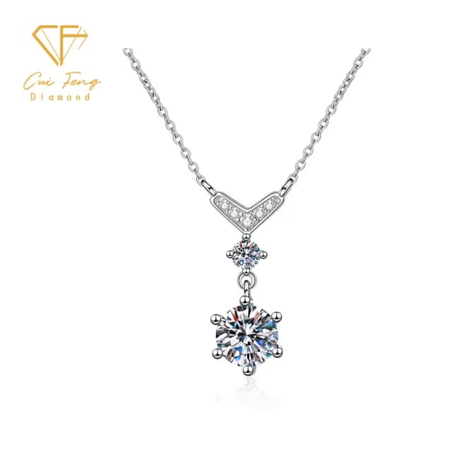 【CF鑽飾】項鍊 莫桑鑽《艾莉兒》(1克拉 雙11限定 情人節鑽石 項鏈 禮物 求婚 生日)