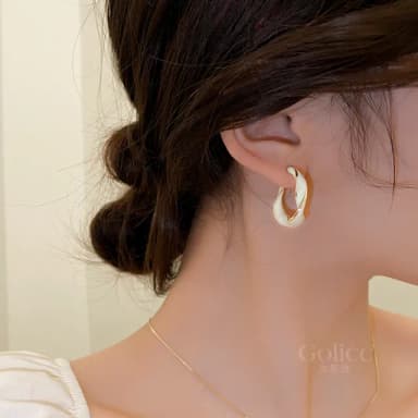 【Golicc】耳環 法式 扭轉感(七夕 情人節 生日 飾品 耳釘 耳飾 耳墜 禮物)