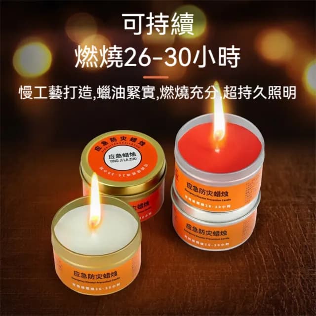 【Dagebeno荷生活】金屬罐體應急防災環保石蠟蠟燭 無煙防風戶外持久照明蠟燭(20入)
