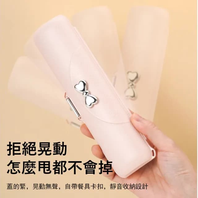 【Klova】蝴蝶結304不鏽鋼便攜餐具 3件組 學生餐具 外出環保餐具 野餐/露營(筷子/勺子/叉子)