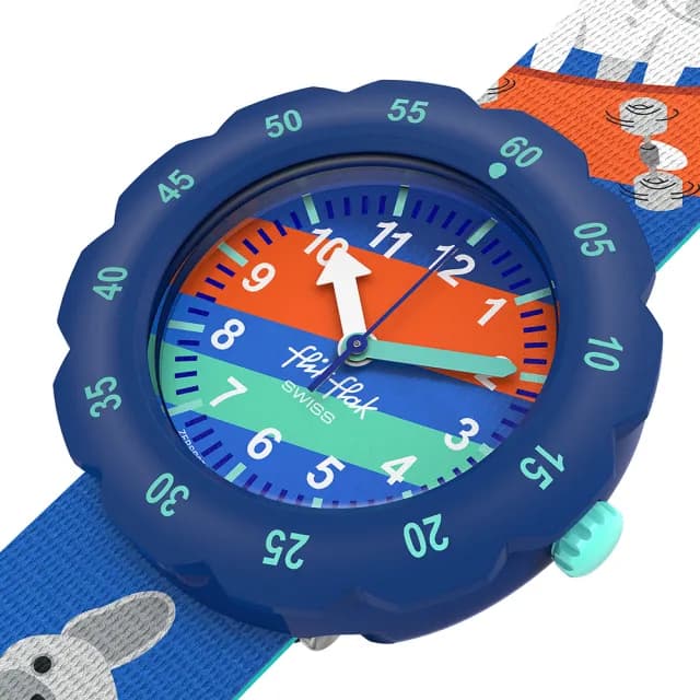 【Flik Flak】兒童手錶 SKATING FRENCHIE /3-10歲/安全防水/瑞士製造 FPSP075(34.75mm)