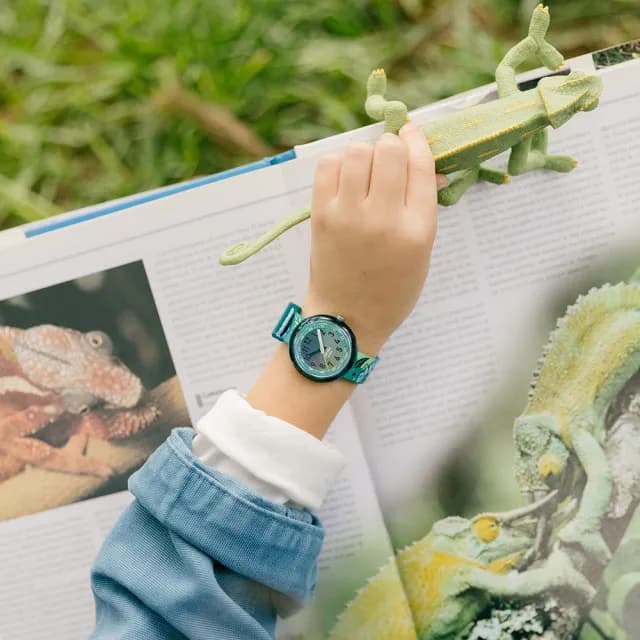 【Flik Flak】兒童手錶 CAMO FRIENDS /兒童禮物/安全防水/瑞士製造 FPNP161(31.85mm)