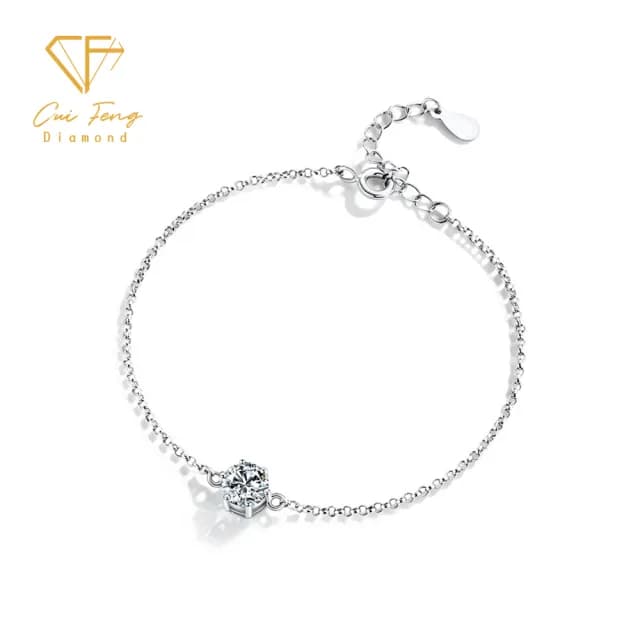 【CF鑽飾】手鍊 莫桑鑽《珍愛六爪》(1克拉 雙11限定 情人節 鑽石 手鏈 禮物 求婚 生日)