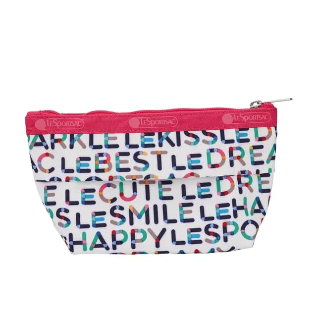 【Lesportsac】小型收納梯形化妝包 送禮 禮物 女包 男包 情人節禮物(趣味字母)