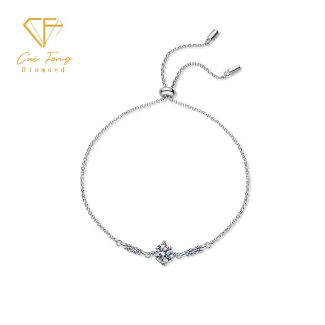 【CF鑽飾】手鍊 莫桑鑽《純愛》(1克拉 雙11限定 情人節 鑽石 手鏈  聖誕 交換禮物 生日)