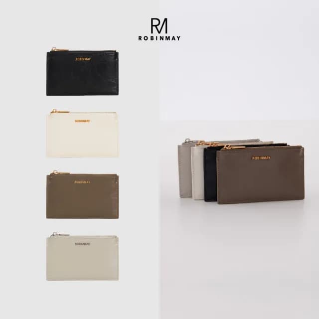 【ROBINMAY】楉木真皮卡夾零錢包(雙11/拉鍊封口/多色任選)