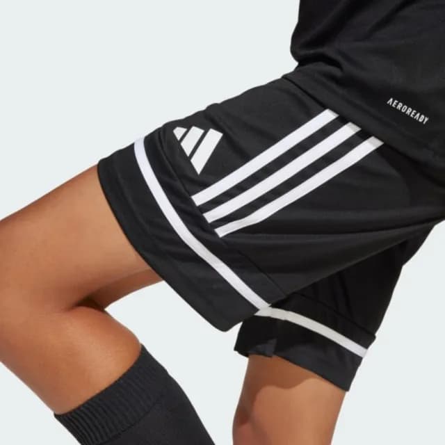 【adidas 愛迪達】短褲 童裝 大童 男女童 球褲 SQUA25 SHO Y 黑 JN5459