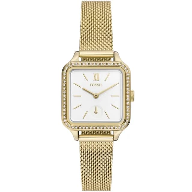 【FOSSIL】Colleen 晶鑽米蘭帶方形女錶-28mm 禮物 送禮 推薦(BQ3972)