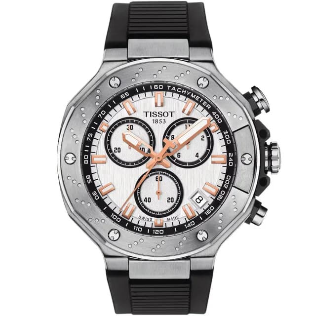 【TISSOT 天梭】T-RACE 競速系列三眼計時手錶 禮物 送禮 推薦(T141.417.17.011.00 / T1414171701100)