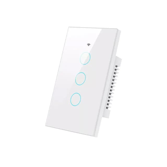 【台灣智能家居】單火線三控雙切觸控開關+WiFi手機APP定時開關