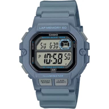 【CASIO 卡西歐】運動訓練10年電力手錶 學生錶-藍 送禮 禮物 推薦(WS-1400H-2AV)