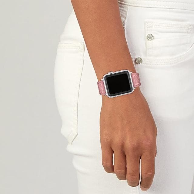 【COACH】Apple Watch 錶帶 38/40/41mm適用 矽膠錶帶 粉紅色 母親節 送禮 禮物(不含手錶)