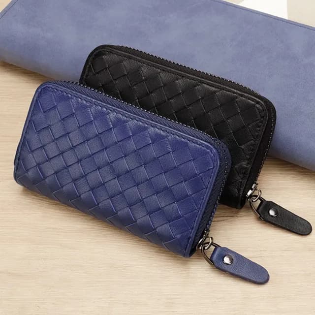 【MoonDy】雙11 零錢鑰匙包 女錢包 真皮鑰匙包 多功能收納包 機車鑰匙包 羊皮包包 編織鑰匙包 門用鑰