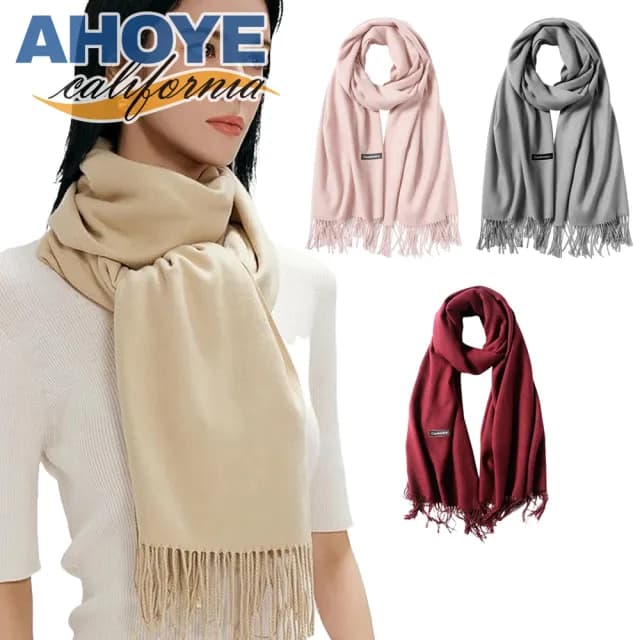 【AHOYE】韓系寬版加厚仿羊絨保暖圍巾(披肩 圍脖 披巾 脖圍)