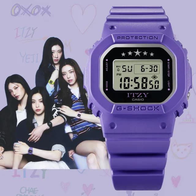 【CASIO 卡西歐】G-SHOCK WOMEN x ITZY聯名 數位電子錶-紫色 畢業禮物 送禮(GMD-S5610IT-6)