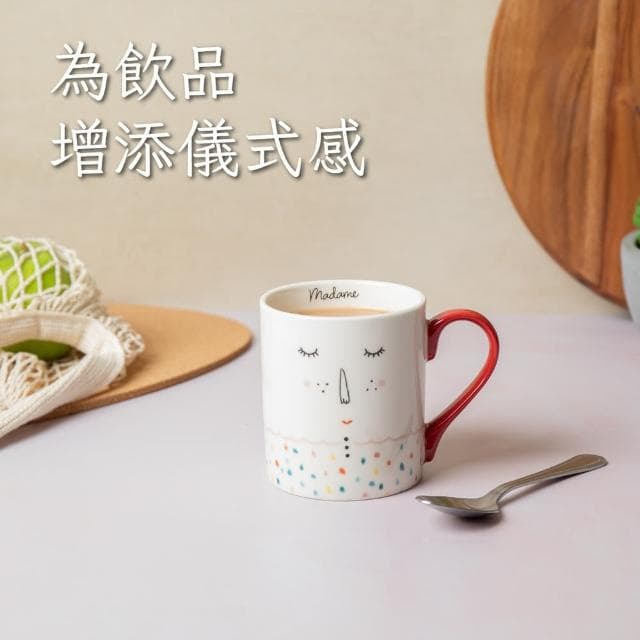 【MIKASA】瓷製馬克杯 害羞女士280ml / 水杯 茶杯 咖啡杯 手繪風格 母親節禮物