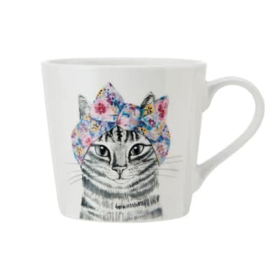 【MIKASA】Tipperleyhill瓷製馬克杯 高雅貓380ml / 茶杯 咖啡杯 手繪風 貓奴 貓咪杯 寵貓 母親節禮物