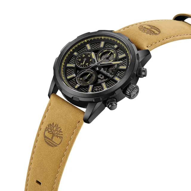 【Timberland】天柏嵐 HAMPTON 齒輪風格三眼手錶-46mm 禮物 送禮 推薦(TDWGF0056101)