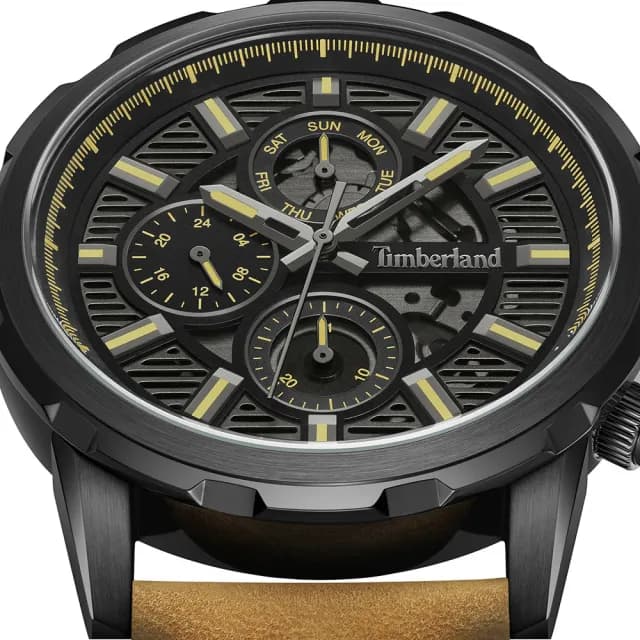 【Timberland】天柏嵐 HAMPTON 齒輪風格三眼手錶-46mm 禮物 送禮 推薦(TDWGF0056101)