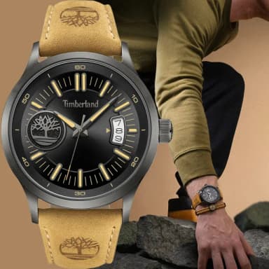 【Timberland】天柏嵐 Trumbull 日期大樹手錶-黑/45mm 禮物 送禮 推薦(TDWGB0041006)