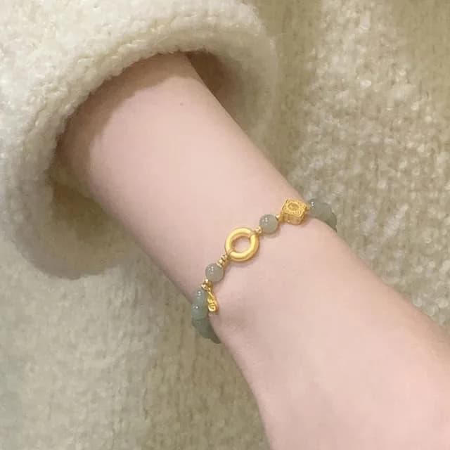 【LEEHER】烟紫和田玉/送女友禮物/手串/手鍊/玉手環/和田玉手鍊/氣質手鍊/優雅大方/福字/保平安/招財手鍊