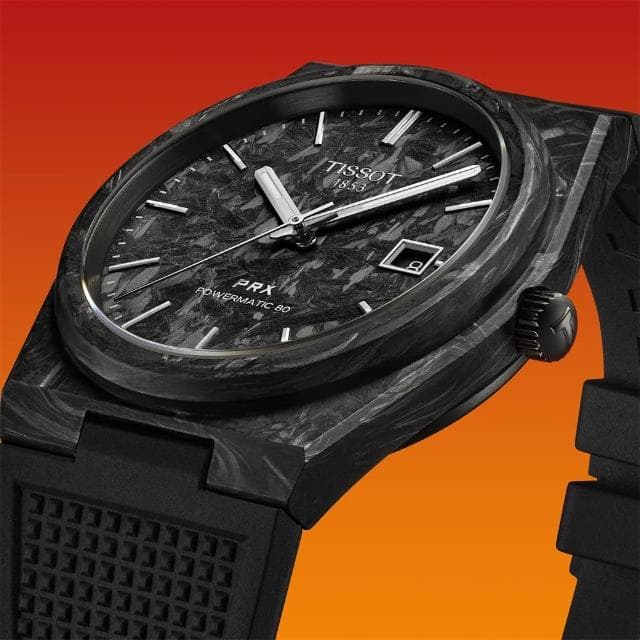 【TISSOT 天梭 官方授權】李棟旭配戴款 PRX 鍛造碳纖維機械錶-40.5mm 母親節 禮物 送禮(T1379079720100)