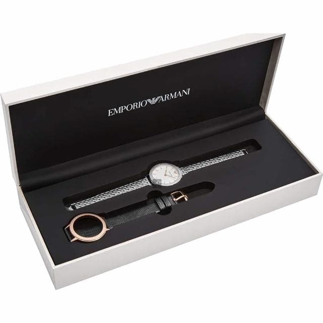 【EMPORIO ARMANI】亞曼尼 女仕手錶 套錶組-32mm 母親節 送禮 禮物(AR80020)