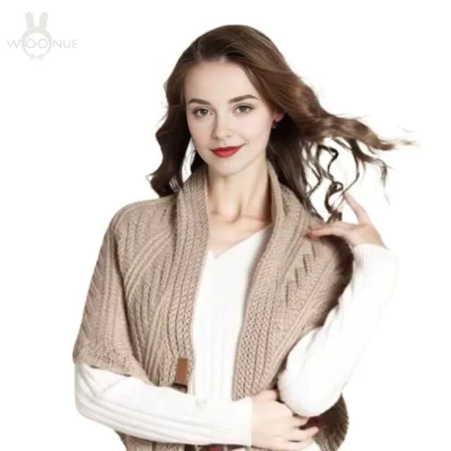 【WOONUE】專櫃精品歐美風高質感親膚柔軟保暖時尚披肩(四季穿搭冷氣房女友老婆母親奶奶生日節日禮物)