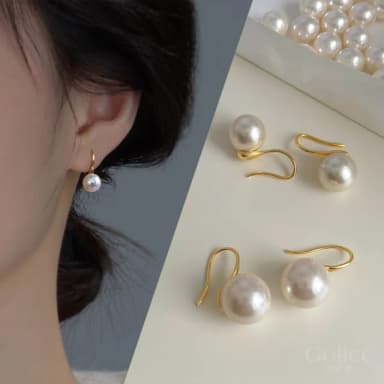 【Golicc】耳環 法式輕奢 珍珠復古氣質(母親節 生日 情人節 飾品 耳釘 耳飾 耳墜 禮物)