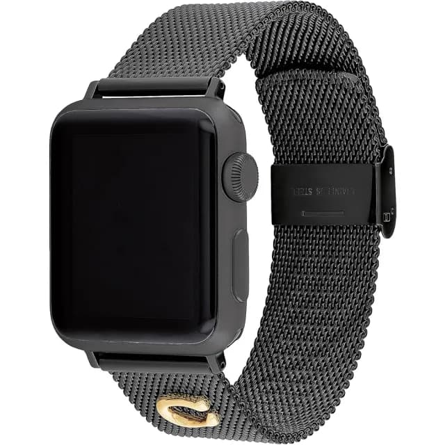 【COACH】Apple Watch 錶帶 38/40/41mm 適用 C字米蘭錶帶-黑色 禮物 送禮(不含手錶)