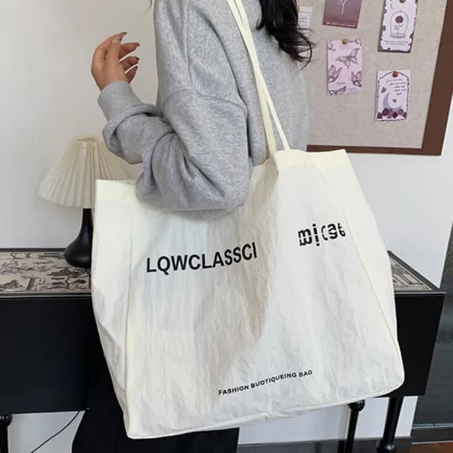 【LEEHER】購物袋/帆布袋/肩背包/托特包/小眾包/大容量包包/通勤單肩包/禮物/a4包/黃色帆布包/