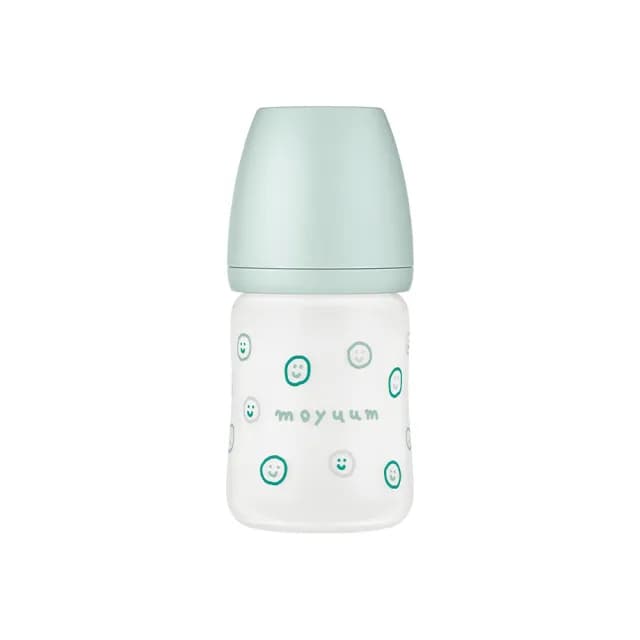 【MOYUUM】韓國 寬口矽膠玻璃奶瓶-微笑泡泡(150ml)