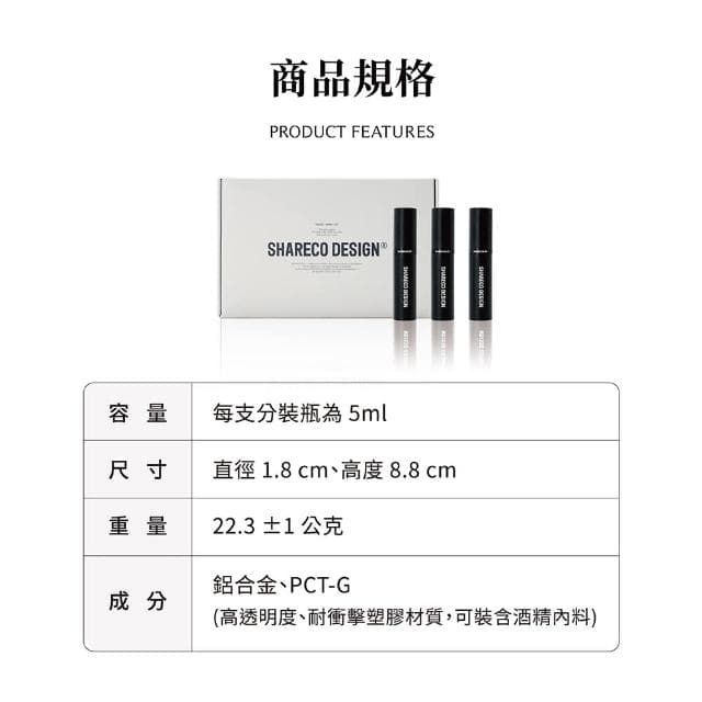 【SHARECO】旅行香水分裝瓶(3入組)