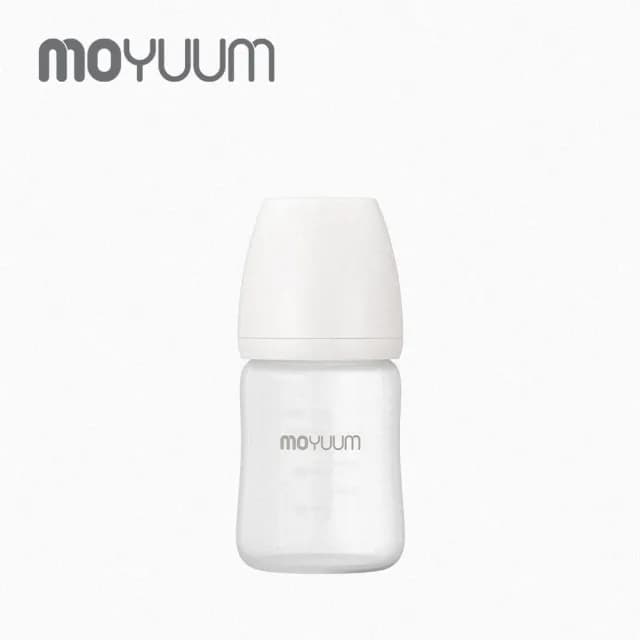 【MOYUUM】韓國 寬口矽膠玻璃奶瓶-雲朵白(150ml)