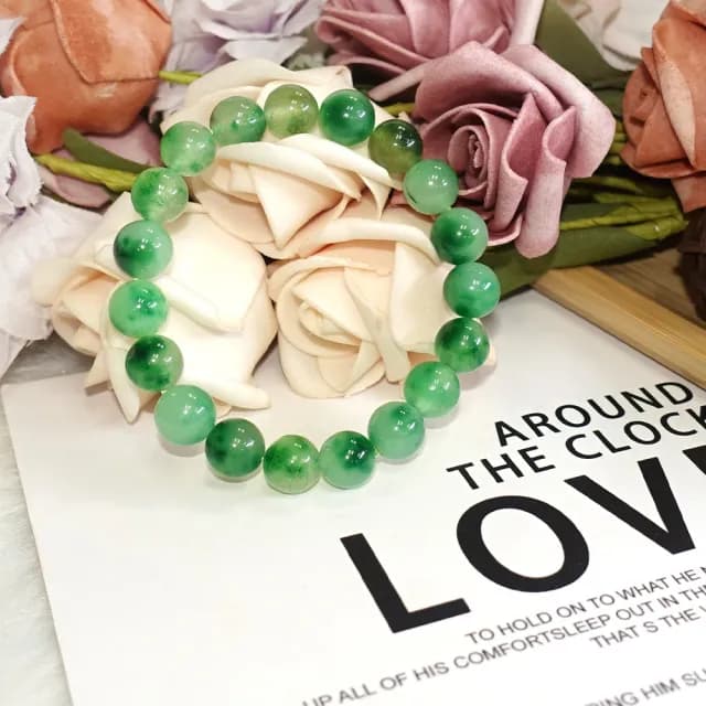 【德山珠寶】特價5A級10mm高品質海洋水草玉髓造型手鍊(情人節生日禮物飾品母親節水晶手鍊CE476)