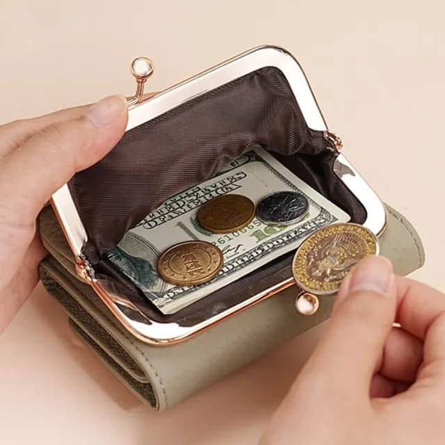 【MoonDy】情人節禮物 零錢包 皮夾 日式錢包 三折短夾 真皮包包 口金包 口金包 小錢包 真皮包包 錢包 牛皮