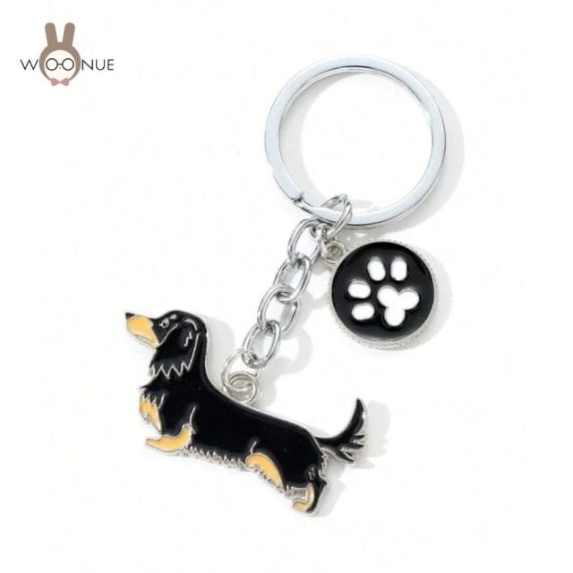 【WOONUE】1入高品質臘腸狗動物鑰匙圈扣(兒童情人節朋友愛狗婚禮小物 生日禮物)